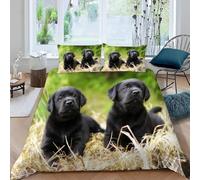 Funda Nordica Cama 105 Perro Labrador Fundas de Edredon Doble 200x200 Estampado 3D Perro Set de Funda Nórdica Microfibra Animales Negras Infantil Juvenil Ropa de Cama 3 Piezas a.1791
