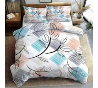 Funda Nordica Cama 105 Ramas Dibujadas a Mano Frescas Juego de Ropa de Cama de Suave Microfibra Geometría nórdica Funda Edredon 200x200 cm con Cremallera y 2 Funda de Almohada PA1504
