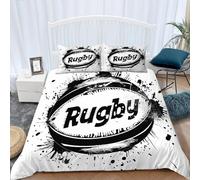 Funda Nordica Cama 105 Rugby Fundas de Edredon Doble 200x200 Estampado 3D Futbol Americano Set de Funda Nórdica Microfibra Pelota Infantil Juvenil Ropa de Cama 3 Piezas a.1803