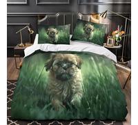 Funda Nordica Cama 105 Shih Tzu Impresión 3D Ropa de Cama Cachorrito Lindo Suave Microfibra Funda de Edredón 200x200 cm con Cremallera y 2 Fundas De Almohada 50x75 cm n.507