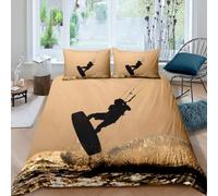 Funda Nordica Cama 105 Surf Funda de edredon Paisaje Marino 3D Funda Nórdica 200x200 Funda Nordica de Microfibra Suave con Cremallera + 2 Fundas de Almohada 50x75cm g-808