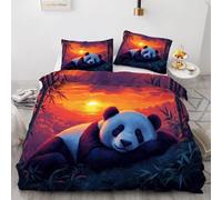 Funda Nórdica Cama 105 Tesoro Nazionale Funda Edredon 200x200 Microfibra Suave, Ropa de Cama Pandas 3 Piezas - Funda Nordica Tesoro Nazionale y 2 Funda de Almohada 50x80 con Cremallera