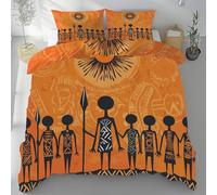 Funda Nordica Cama 105 Tribus Africanas, Ropa de Cama Reversible Patrones Africanos 3D Microfibra Funda Edredon 200x200 cm y 2 Fundas de Almohada con Cremallera 3 Piezas 2285-ABC