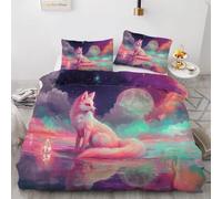 Funda Nórdica Cama 105 Volpe Funda Edredon 200x200 Microfibra Suave, Ropa de Cama Animales 3 Piezas - Funda Nordica Volpe y 2 Funda de Almohada 50x80 con Cremallera