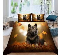 Funda Nordica Cama 135/150 Alce Noruego 3D Microfibra Suave Ropa de Cama Perro 3 Pezzi Include 1 Fundas de Edredón 220x240 cm 2 Fundas de Almohada 50x75cm j-1661