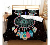 Funda Nordica Cama 135/150 Atrapasueños 3D Fundas Nordicas Dibujos Animados 3pcs Ropa de Cama Microfibra Suave Funda Nordica 220 x 240 y 2 Funda de Almohada 50x80 cm