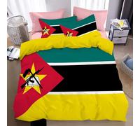 Funda Nórdica Cama 135/150 Bandera Mozambique Funda Nordica 220 X 240 Cm, Patriotas Juego De Cama Estampado 3D con Fundas Nórdica Microfibra Suave con Cremallera Y 2 Fundas De Almohada 50X75 Cm