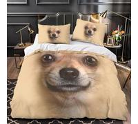 Funda Nordica Cama 135/150 Chihuahuas Impresión 3D Ropa de Cama Cachorrito Lindo Suave Microfibra Funda de Edredón 220x240 cm con Cremallera y 2 Fundas De Almohada 50x75 cm n.1480