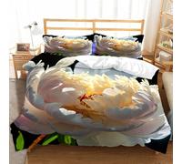 Funda Nórdica Cama 135/150 Crisantemo Rosa Claro Microfibra Suave Ropa de Cama 3 Piezas Fundas Nordicas 3D Flores Hermosas Funda Edredon 220x240 cm y 2 Fundas de Almohada 50x75 cm g.1829