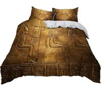 Funda Nordica Cama 135/150 Egipto, Suave Transpirable Microfibra Ropa de Cama Antiguo Egipto Funda Edredon 220x240 cm, 2 x Funda de Almohada 50x75 cm, 3D Funda de Edredón t.485