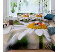 Funda Nordica Cama 135/150 Flores Blancas Microfibra Suave 3D Funda Nórdica 220x240 Estampado BotáNico Ropa de Cama con Cremallera Fundas Edredón con 2 Fundas Almohada y-2585