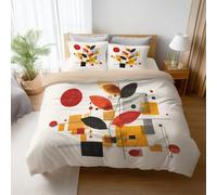 Funda Nordica Cama 135/150 Funda de Edredón Cama 150 220 x 240 cm Transpirable Juego de 3 Piezas Suave y cómodo Absorbe la Humedad Juegos de Fundas Nordicas Caqui Minimalismo Arte Hoja