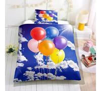 Funda Nordica Cama 135/150 Globo Funda Edredon Microfibra Suave 3D Juego de Ropa de Cama Cielo Funda Nordica 220x240 y 2 Fundas de Almohada 50x75 cm D-3334