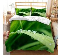 Funda Nordica Cama 135/150 Gotas de Rocío de Hierba Funda Nórdica Edredon Natural y Refrescante Fundas Nórdicas 240x220 Microfibra Suave Ropa de Cama con Cremallera y 2 Fundas de Almohada J.5