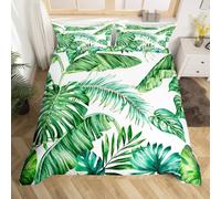 Funda Nordica Cama 135/150 Hojas de Palmera Tropical, Suave Microfibra Ropa de Cama Hojas de Palmera Funda Edredon 220x240 cm, 2 x Funda de Almohada 50x75 cm, 3D Funda de Edredón e.7788