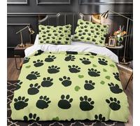 Funda Nórdica Cama 135/150 Huellas de Animales Pintadas a Mano Impresión 3D Microfibra Suave Ropa de Cama Estilo Moderno Funda Edredon 220x240 cm con Cremallera y 2 Fundas de Almohada 50x75 cm k.2673
