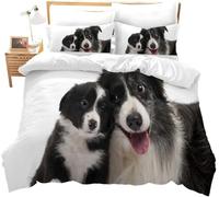 Funda Nordica Cama 135/150 Perro Pastor Funda de Edredón 240x220 cm 3D Schwarz Ropa de Cama 3 Piezas de Microfibra Hipoalergénica y 2 Fundas de Almohada 50x75cm, t2389