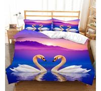 Funda Nordica Cama 135/150 Romance de Cisne 3D Fundas Nordicas Parejas 3pcs Ropa de Cama Microfibra Suave Funda Nordica 220 x 240 y 2 Funda de Almohada 50x80 cm