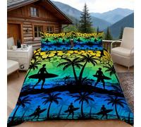 Funda Nordica Cama 135/150 Silueta Surf 3D Fundas Nordicas Tresillo 3pcs Ropa de Cama Microfibra Suave Funda Nordica 220 x 240 y 2 Funda de Almohada 50x80 cm