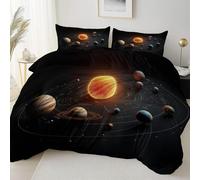 Funda Nordica Cama 135/150 Sistema Solar Funda Edredon Microfibra Suave 3D Juego de Ropa de Cama Cosmos Funda Nordica 220x240 y 2 Fundas de Almohada 50x75 cm D-5290