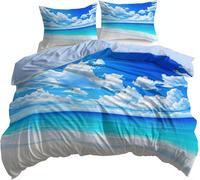 Funda Nordica Cama 135/150 Tropical Hawái, Suave Transpirable Microfibra Ropa de Cama Paisaje Marino Reversible Funda Edredon 220x240 cm, 2 x Funda de Almohada 50x75 cm, 3D Funda de Edredón r.851