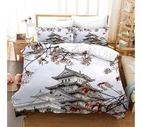 Funda Nordica Cama 135-220x240 cm Arquitectura Oriental Juego de Ropa de Cama de Matrimonio Microfibra para NiñOs Adultos - 1 Funda Nórdica + 2 Funda De Almohada 50x75 cm