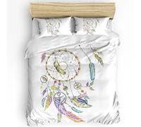 Funda Nordica Cama 135 Atrapasueños Supersuave Premium 3 Piezas Juego de Cama con Cremallera para Adulto,1 Funda de Edredón 200x220cm+2 Fundas de Almohada 50x80cm