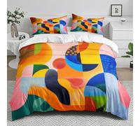 Funda Nordica Cama 135 Azul Real Naranja Fundas Nórdicas Microfibra Colcha Edredon Cama 135 Invierno con Cremallera Lavable Suave Duvet Cover+2 Fundas Almohada 50x75cm
