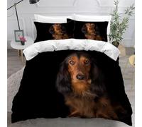 Funda Nórdica Cama 135 Bassotto Cane Da Compagnia Funda Edredon 200x220 Microfibra Suave, Ropa de Cama Animales 3 Piezas - Funda Nordica Bassotto Cane Compagnia y 2 Funda de Almohada 50x80 cm