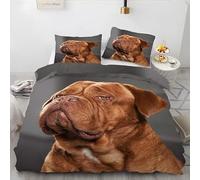 Funda Nórdica Cama 135 Cane Da Guardia Funda Edredon 200x220 Microfibra Suave, Ropa de Cama Animales 3 Piezas - Funda Nordica Cane Da Guardia y 2 Funda de Almohada 50x80 con Cremallera