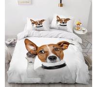 Funda Nórdica Cama 135 Cane Funda Edredon 200x220 Microfibra Suave, Ropa de Cama Animales 3 Piezas - Funda Nordica Cane y 2 Funda de Almohada 50x80 con Cremallera
