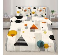 Funda Nordica Cama 135 CíRculo Funda de Edredón LíNeas Juego de Ropa de Cama Microfibra con Cremallera, Reversible Suave Funda Nórdica 200x200 cm y 2 Funda de Almohada 50x75 cm