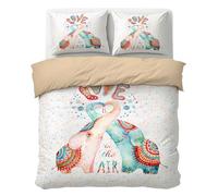 Funda Nordica Cama 135 de 3 Piezas Elefante de Dibujos Animados Juego de Ropa de Cama Microfibra con Cremallera Ilustración de Amor con Burbujas Funda Nordico 220x220 cm con 1 Funda de Almohada