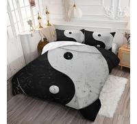 Funda Nordica Cama 135 Diagrama Bagua Yin Yang Funda de Edredón Tai Chi Juego de Ropa de Cama Microfibra con Cremallera, Reversible Suave Funda Nórdica 200x200 cm y 2 Funda de Almohada 50x75 cm