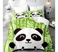 Funda Nordica Cama 135 Encantador, Funda Nordica 200x200 Pandas, Fundas Edredon y 2 Fundas de Almohada 50x75 cm, Juego de Cama de Microfibra Cepillada Suave v388