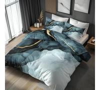 Funda Nordica Cama 135 Estilo Lujoso Y Elegante, Funda Nordica 200x200 PatróN De MáRmol, Fundas Edredon y 2 Fundas de Almohada 50x75 cm, Juego de Cama de Microfibra Cepillada Suave a1216