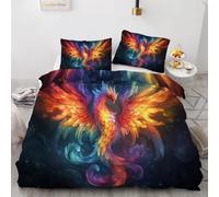Funda Nórdica Cama 135 Fenix Funda Edredon 200x220 Microfibra Suave, Ropa de Cama Animales 3 Piezas - Funda Nordica Fenix y 2 Funda de Almohada 50x80 con Cremallera