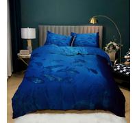 Funda Nordica Cama 135 Fondo Azul Supersuave Premium 3 Piezas Juego de Cama con Cremallera para Adulto,1 Funda de Edredón 200x220cm+2 Fundas de Almohada 50x80cm