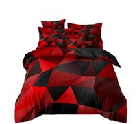 Funda Nordica Cama 135 Negro Triángulo Rojo Colchas de Verano Duvet Cover