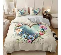 Funda Nordica Cama 135 PequeñA Flor Funda Nordica 180x200 Amar Conjuntos de Cama Estampado 3D con Cremallera Funda Nórdica Microfibra y 2 Funda de Almohada 50x75 cm