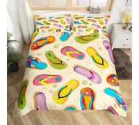 Funda Nordica Cama 135 Zapatillas Coloridas, Estampado Lindo Ropa de Cama Microfibra Suave y Cómoda con Cremallera Funda Edredon 200x200-2 Fundas Almohada 50x75 GB322