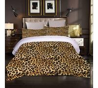 Funda Nórdica Cama 135x200, 3D Animal Print Leopardo Funda De Edredón para Cama De 135, Funda Nórdica con Cremallera Y Funda De Almohada, Funda Nórdica 135, Juego De 3 Piezas, Ropa De Cama