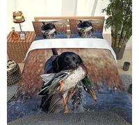 Funda Nórdica Cama 135x200, 3D Perro De Caza Negro Funda De Edredón para Cama De 135, Funda Nórdica con Cremallera Y Funda De Almohada, Funda Nórdica 135, Juego De 3 Piezas, Ropa De Cama