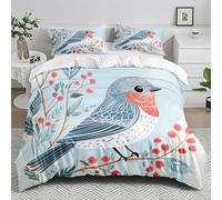 Funda Nordica Cama 150 Animales Azules Cielo Colcha 150 Microfibra Colcha Cama con Cremallera Funda Edredon Suave Colchas Cómoda Fundas Nordicas+2 Funda Almohada 50x75cm