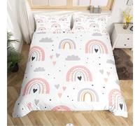 Funda Nordica Cama 150 Arcoíris Juego de Ropa de Cama Cálido Transpirable Microfibra para Infantil Juvenil con Cremallera, 1 Funda Nórdica 220x240 cm + 2 Fundas de Almohada 50x75 cm