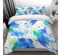 Funda Nordica Cama 150 Azul Graffiti Blanca Colcha 150 Microfibra Colcha Cama con Cremallera Funda Edredon Suave Colchas Cómoda Fundas Nordicas+2 Funda Almohada 50x75cm