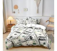 Funda Nórdica Cama 150 Billete de Cien Dólares Funda Nordica 220 X 220 Verde Juego de Cama, Funda NóRdica de Microfibra Suave con Cremallera y 2 Fundas de Almohada 50x75 cm