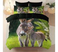 Funda Nordica Cama 150 Burro, Ropa de Cama Reversible Animales de Granja 3D Microfibra Funda Edredon 240x220 cm y 2 Fundas de Almohada con Cremallera 3 Piezas 5143-ABC