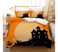 Funda Nordica Cama 150, Castillo Negro Juego de Cama, Halloween Funda Nordica 150x200, 3 Piezas Microfibra Premium Incluye 2 Fundas de Almohada de 50x75cm AK2709