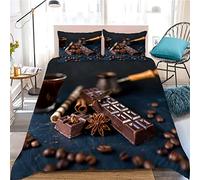 Funda Nordica Cama 150 Chocolate Azul Oscuro Funda Nordica 220 x 240 Suave Transpirable Microfibra Funda Edredon + 2 Funda Almohada 50x80 cm, con Cremallera, Decoración del Dormitorio